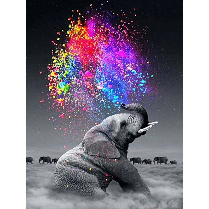 

DIY 5D Diamond Painting Diamond Embroidery Young Elephant Picture Of Rhinestones Mosaic Drawings Colourful Pigment KBL