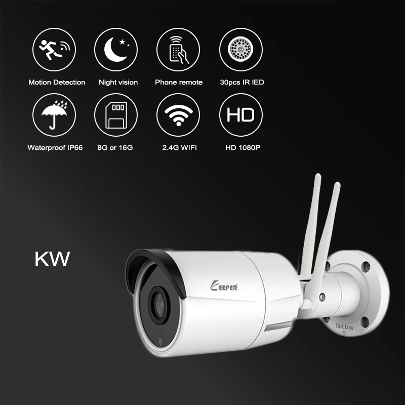 Keeper IP камера металл WIFI 1080P ONVIF Беспроводной Проводная P2P CCTV пуля наружная водонепроницаемый камера вместе с Слот для карты памяти