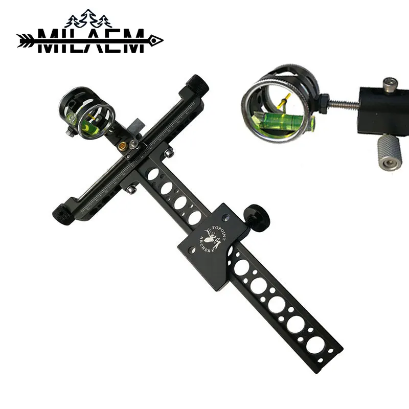 

1 Set Archery Bow Sight 1 Pin 0.059"4x Lens Micro Adjust Long Pole Compound Bow Shooting Accessories