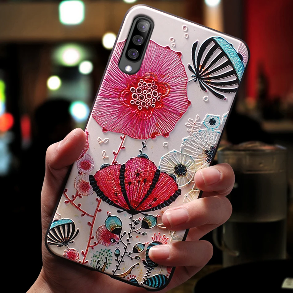Чехол чехол для Samsung Galaxy A40 A30 A50 A70 милый силиконовый 3D мобильного телефона