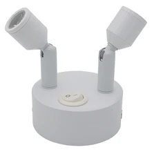 Двойная головка для подзарядки точечная лампа, вращающиеся ювелирные изделия жемчужные часы шкаф батарея лампа, аварийная 2 Вт 6 Вт беспроводной счетчик свет