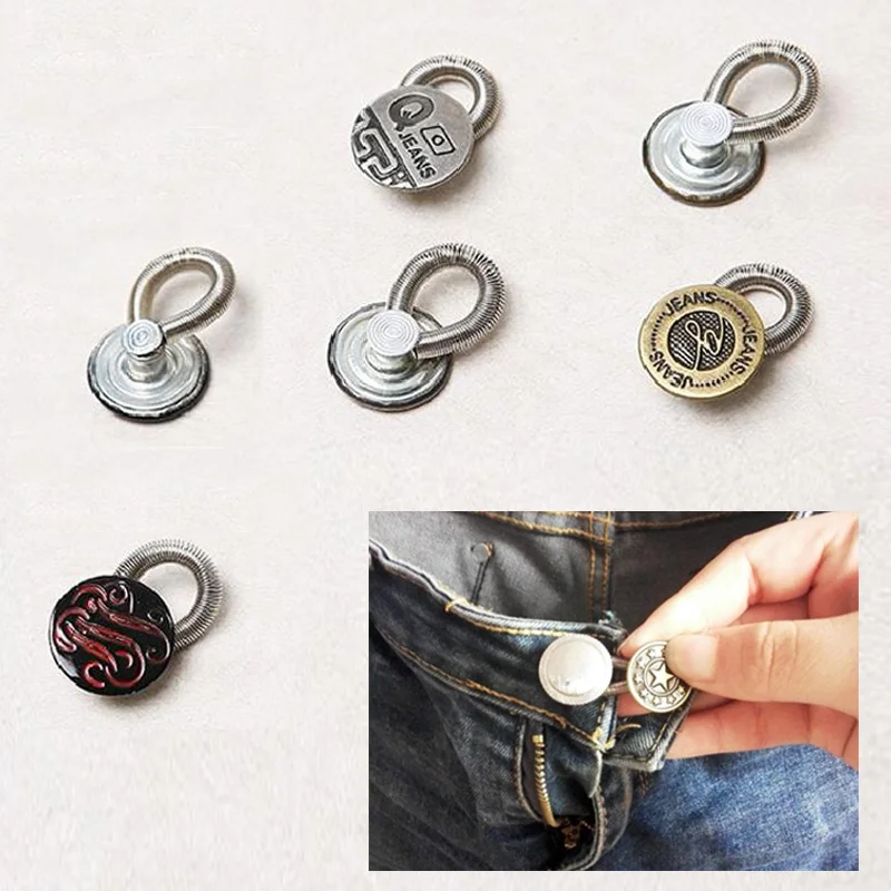 

Waist Stretch Extender 6 Pcs 2cm Jeans Pants Buttons Fix Expanders Women Men Sewing Tool Metal Button