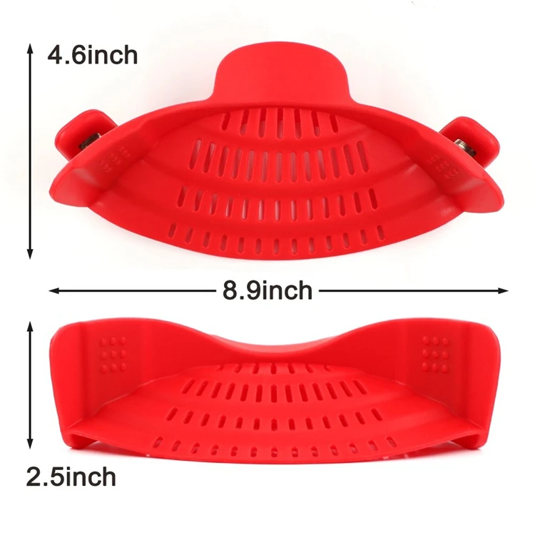 LMETJMA ситечко для деформации Силиконовое ситечко с зажимом подходит для всех кастрюль и чаш термостойкий дуршлаг для пасты, фруктов, овощей KC0274