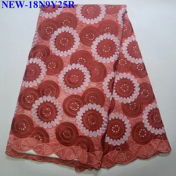 

Nigeria Swiss Cotton Voile Lace High Quality African Dry Lace Fabric African Embroidered Lace Fabric With Rhinestones BB-003