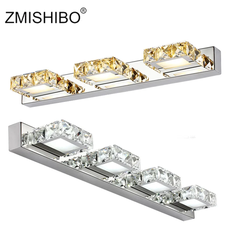 Квадратная Хрустальная зеркальная передняя лампа ZMISHIBO 3 Вт 6 9 12 светодиодный