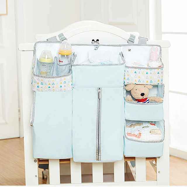 blue baby crib hanging