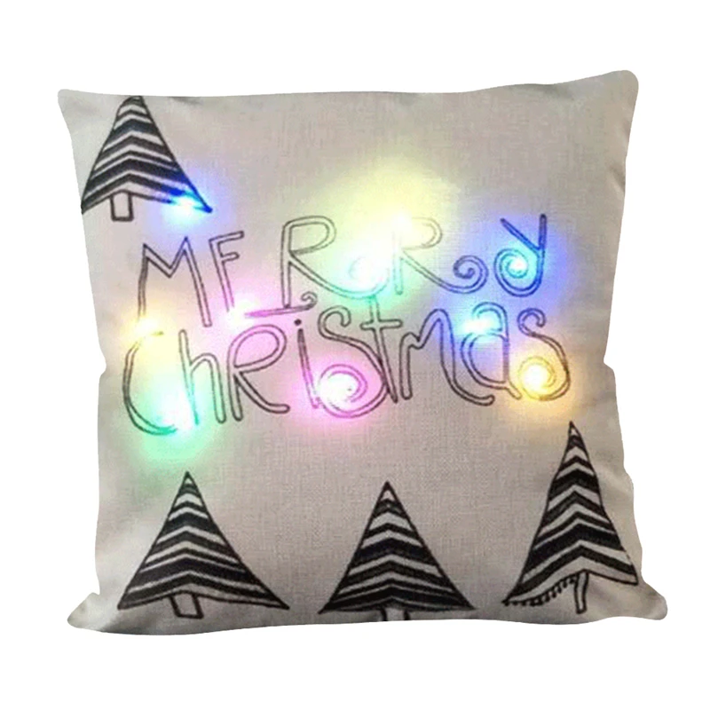 Рождественские Чехлы для подушек 45x45 см со светодиодный Ной подсветкой|cushion