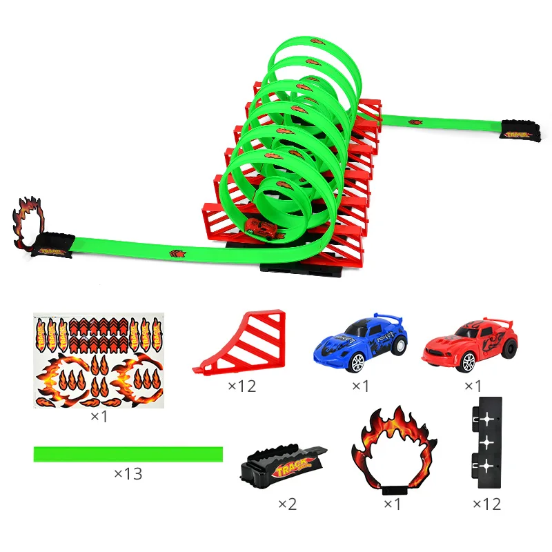 [Хит] гоночный трек, набор, волшебный трек, гоночный автомобиль, изгиб, дорожный поезд, обучающая сборная игрушка для детей, мальчиков, подарки на день рождения - Цвет: 011-19