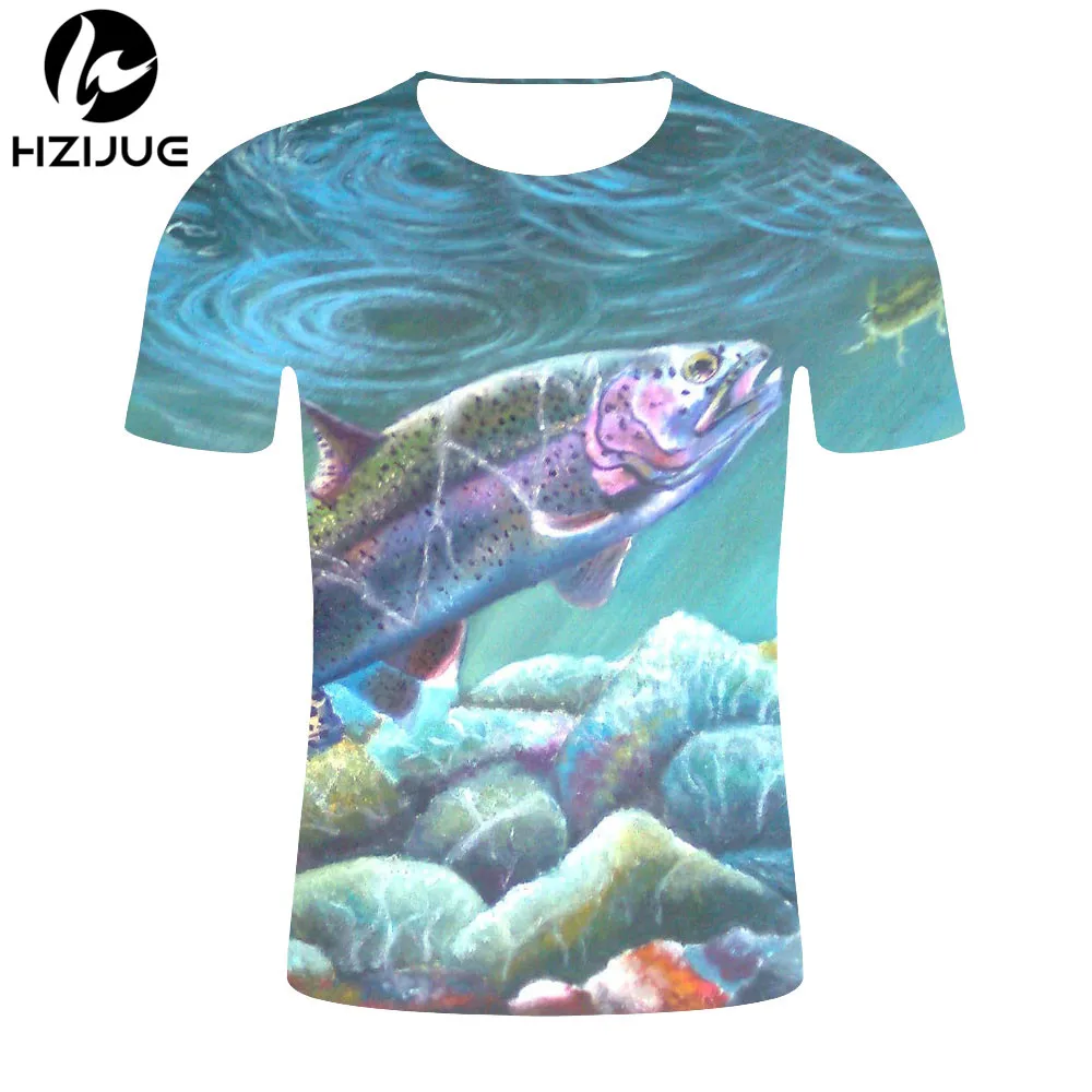 

2019 new summer men leisure 3d printing t shirt funny fish men&women tshirts Hip hop 3D T-shirt Harajuku Fishing tees&tops