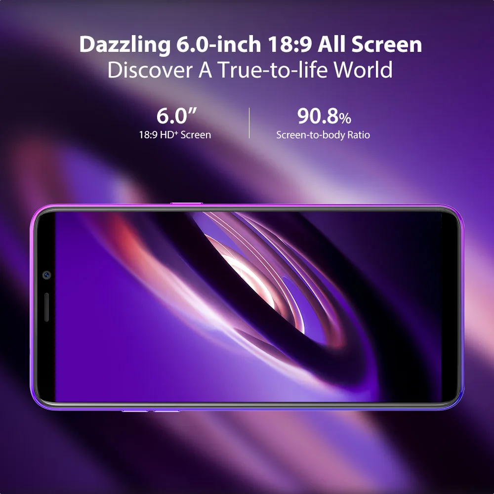 Ulefone power 3L 6," 18:9 HD смартфон 6350 мАч MT6739 Ouad Core 2 Гб 16 Гб Face ID Android 8,1 NFC 4G 13 МП мобильный телефон