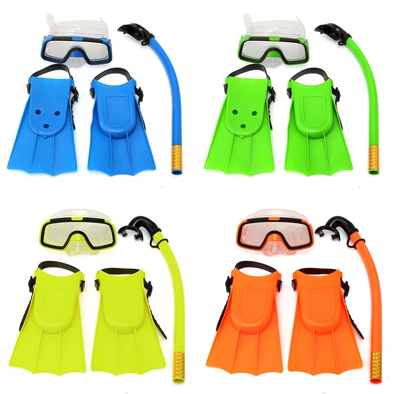 Junior Children Snorkeling Set Snorkel Mask Goggles Flippers Scuba