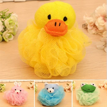 

Loofah Mesh Sponge Super Soft Baby Bath Brush Cartoon Flower Bath Ball Milk Shower Accessories Bathroom Supplies