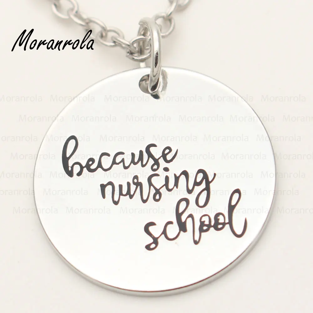

New arried "because nursing school "Jewelry copper Necklace & Keychain For Nursing Graduate Medical School Student jewelry gift