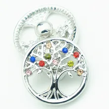 Мода красота полые горный хрусталь жизнь дерева 20 мм металлическая застёжка, бусинка застежка браслета ювелирные изделия оптом KZ1454