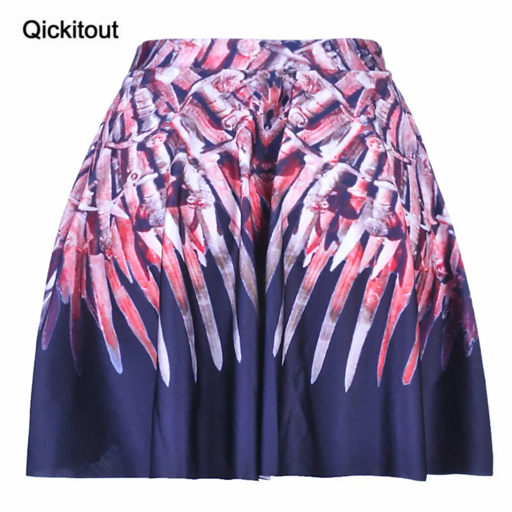 Qickitout юбки горячие продажи сексуальные фитнес женские элегантные интенсивные пули юбки с цифровым принтом Прямая