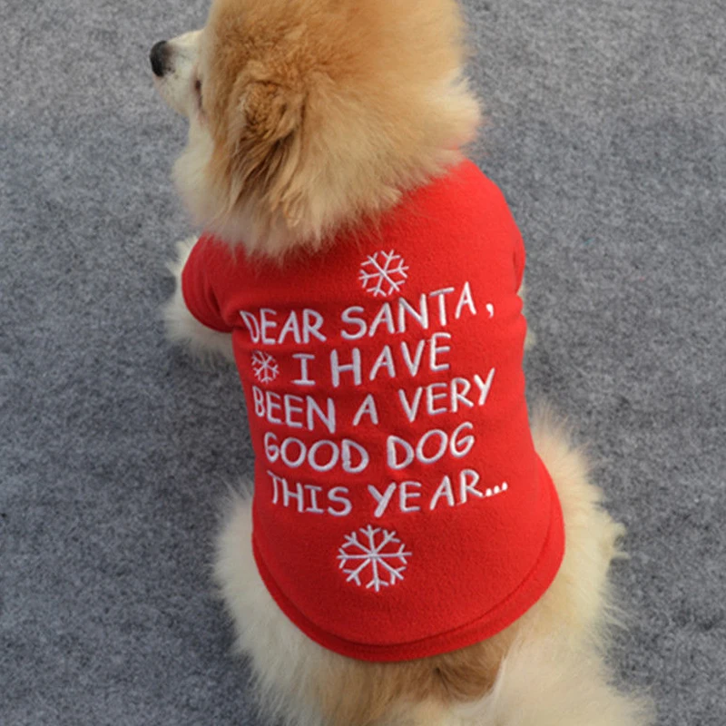 Одежда для домашних собак* рождественское пальто для собаки теплое свитер* вышитый встряхнуть Бархат