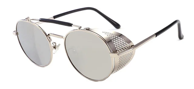 ДПЗ Винтаж ретро круглые солнцезащитные очки в металлической оправе стимпанк Стиль сетки Брендовая Дизайнерская обувь, очки Oculos De Sol masculino оттенки UV400 - Цвет линз: 66247 c4