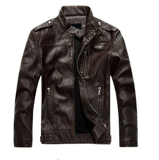 New arrive brand motorcycle leather jackets men jaqueta de couro masculina mens leather jackets coats