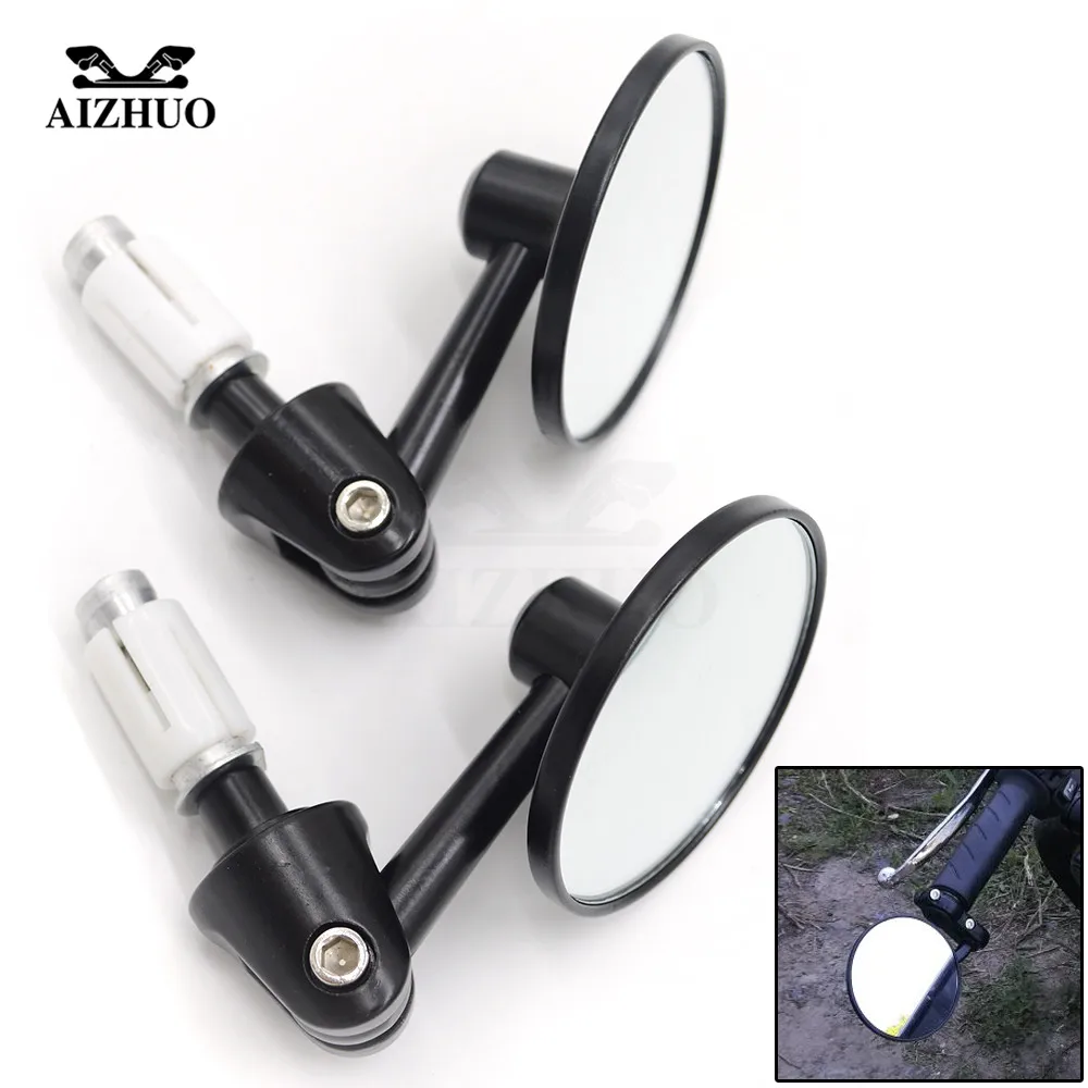 7/8" 22mm Motorbike Handle Bar End Rear View Mirrors Round Rear View Mirrors Cafe Racer Modification Mirrior motorcycle DirtBike
