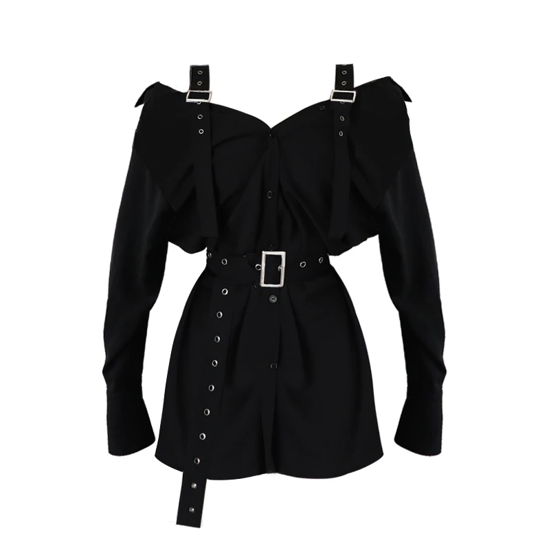 Flectit Oversize Shirt Dress With Belt 