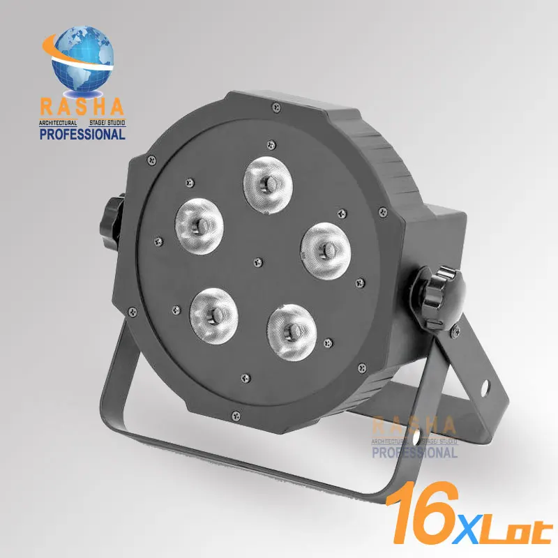 

16X LOT New Arrival RASHA 5*15W 5in1 RGBAW Mega Quadpar Profile LED Par Light , DMX Par Can,American DJ Light For Event Party