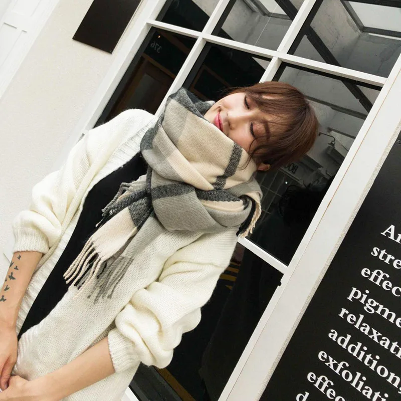 

Best Selling Plaid Women Winter Scarf Large Size Warm Scarves Shawl Ladies Luxury Designer Pashimina