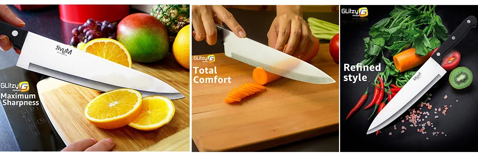 Кухонный нож 3,5 5 8 8 дюймов ножи Набор для повара 3CR13 420C высокоуглеродистая Нержавеющая сталь овощной инструмент для нарезки фруктов