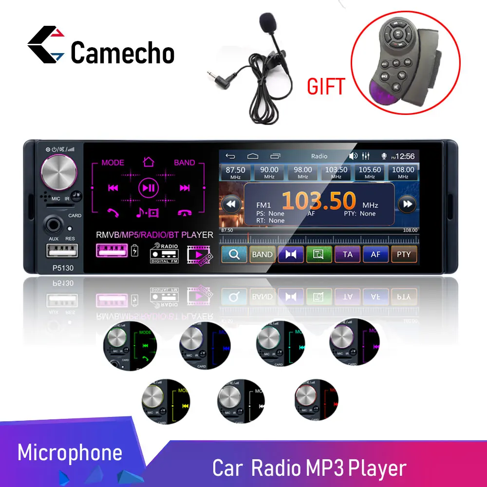 

Camecho RDS Car Radios 4.1" Touch Screen Bluetooth Multimedia MP5 Player Auto Stereo Radio 1 din RDS Dual USB Support Micophone
