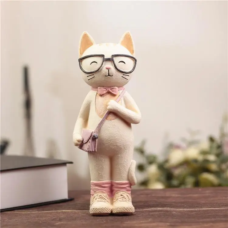 Креативный H-22cm Kawaii Nicole Cat изделия из смолы аксессуары фигурка копилка студенческий подарок на день рождения ремесло Домашний декор - Цвет: B