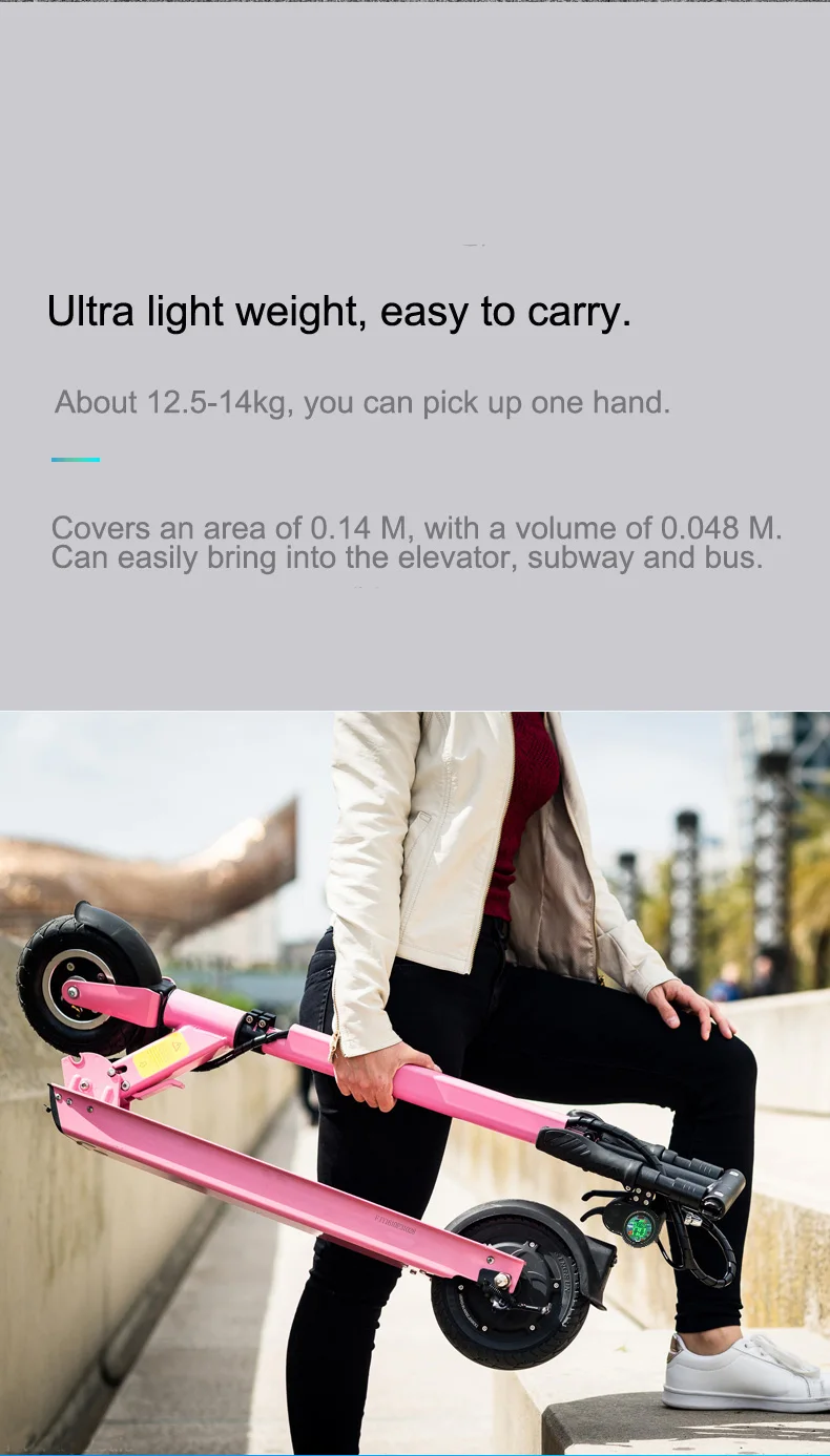 Top 350W 8inch 36V 48V Off Road Electric Scooter Adulto Powerful Hoverboard Electric Skateboard CE Ruimas Foldable Lithium Battery 7