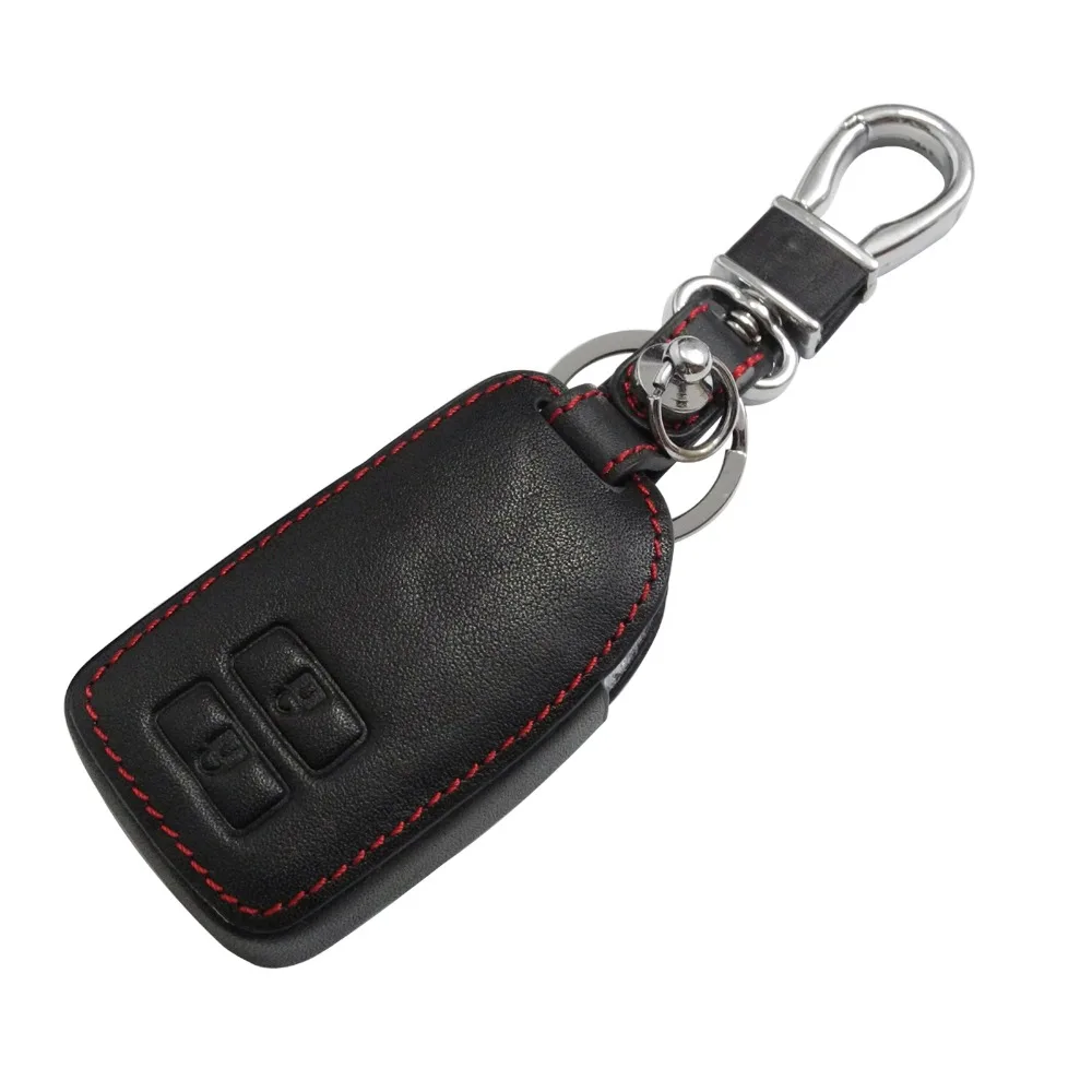 Leather key Cover Case Bag Wallets Key Ring for Toyota 2 Button Key Shell Car Accessories