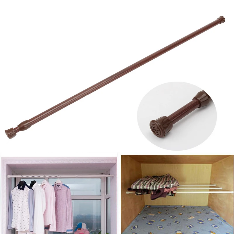 New Adjustable Spring loaded Bathroom Shower Curtain Rod Retractable Extending Telescopic Rod 