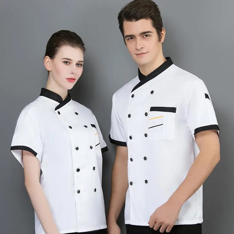 Ropa de trabajo de manga corta para Chef, mono Unisex para cocina, restaurante, tienda de comida rápida, de panadería, H2081 AliExpress Novedad y uso especial