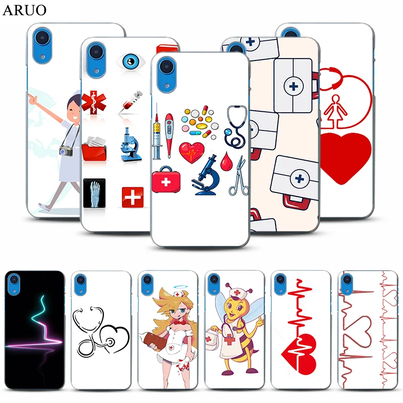 

Nurse Medical Medicine Phone case for iphone 11 11Pro XS Max XR X Health Heart clear Hard PC cases for 6s 8 7 plus 5s se 4 cover