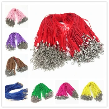 

5 PCS 1.5 mm Lace Leather Chains Necklaces Bracelet Pendant Charms Lobster Clasp DIY Cord Necklace