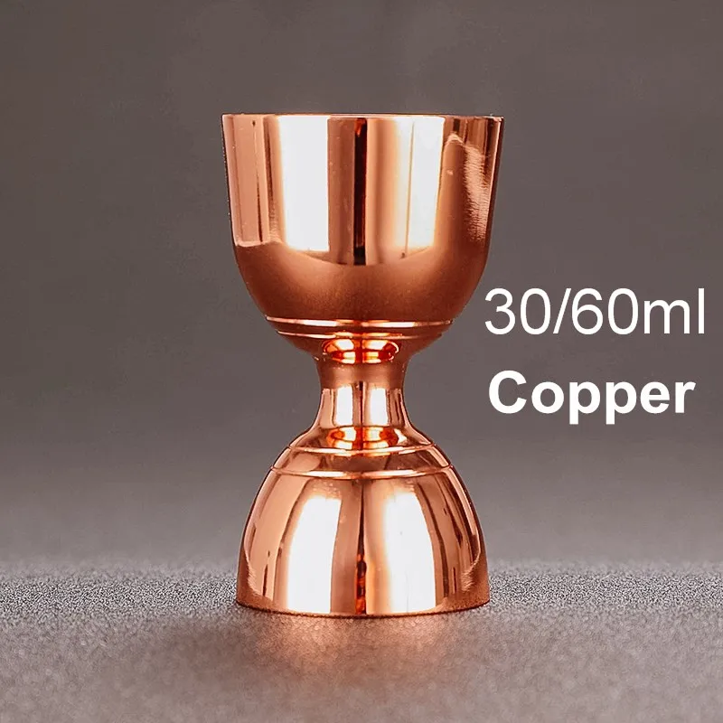Тонкий поясной шейкер для коктейля 30/60 мл элегантность и практичность из нержавеющей стали Джиггер с измерением - Цвет: Copper Plated
