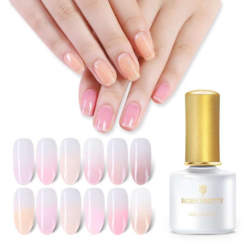 

BORN PRETTY 6ml Jelly Pink Nail Gel Lacquer Series UV LED Gel Polish Semi-transparent Soak Off Manicure Peel off Base Coat