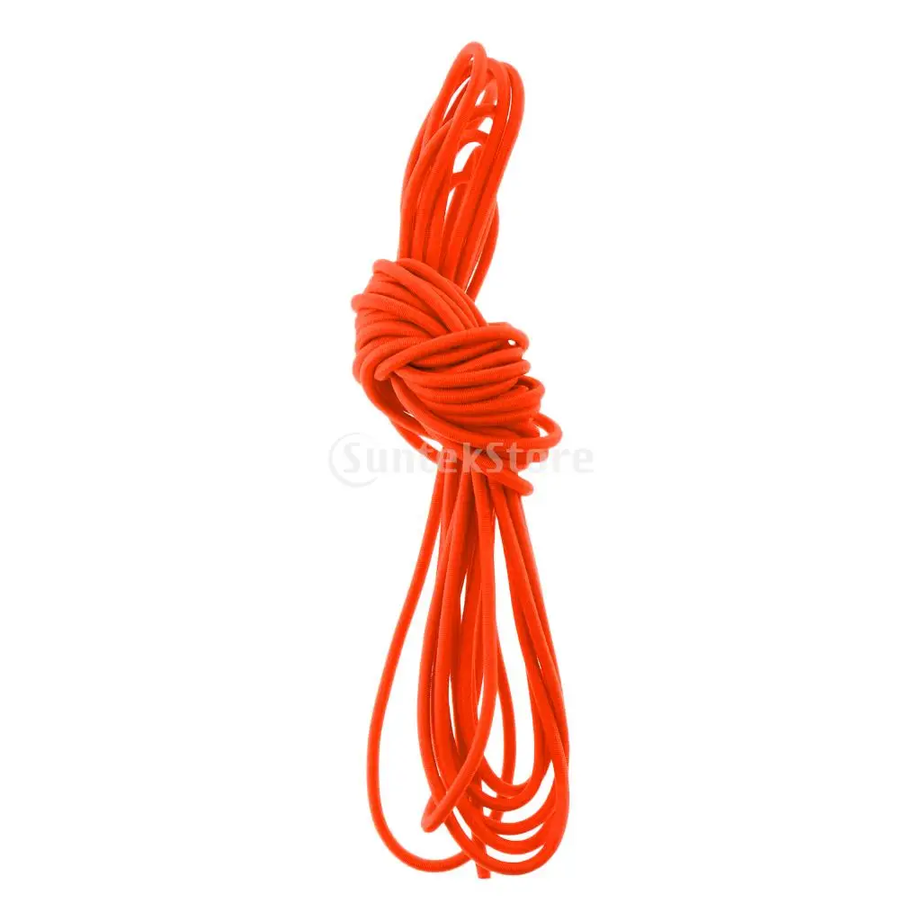 Orange 3mm 0.5-100m Strong Bungee Rope Shock Cord Tie Down Strap Trailer Boat Kayak/ Replacement Tent Folding Rod Elastic Rope