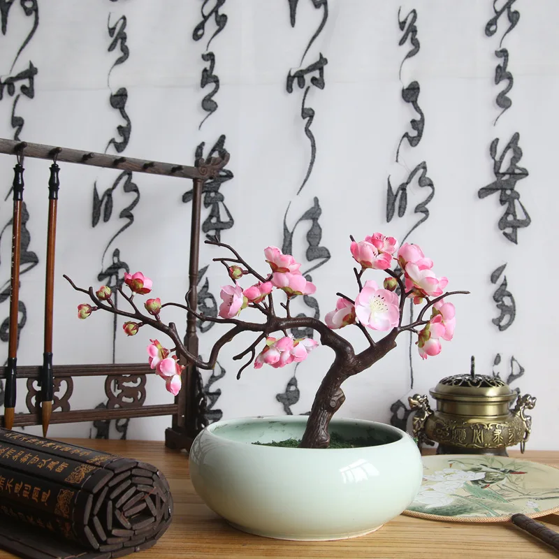 Flone Artificial Plum Blossom Silk Plant Flower Branch Fake Flowers Wedding Home Offic Garden Craft Decoration Supplies (15)