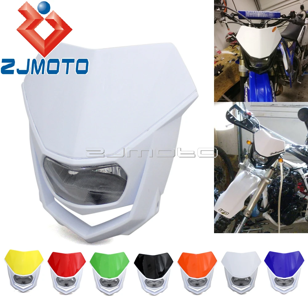 

1x Dirt Bike Motocross Headlight Headlamp Fairing For Honda Yamaha Kawasaki TW WR WRF YZ YZF KLX KX XR CRF SXF SX XCW EXC XCF