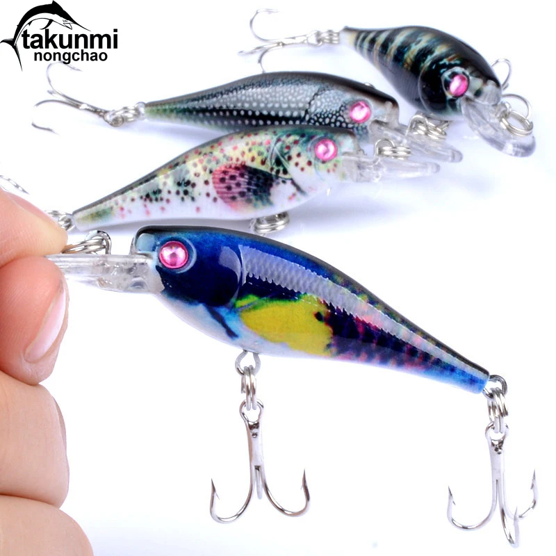 

1pcs Lure Colourred Drawing Pattern Plastic Hard Bait 6.5cm / 4.7g Minnow Bionic Bait Fishing Gear Fake Lure LD-19