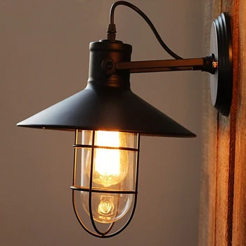

Industrial E27 Birdcage Wall Light Lamp Holder for Home Bedroom Corridor Hotel Hall Decor Single Head Vintage Wall Lamp Holder