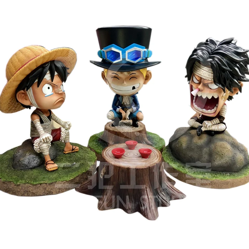 

3pcs/set Anime One Piece Luffy Ace Sabo GK pvc Action Figure 14 cm