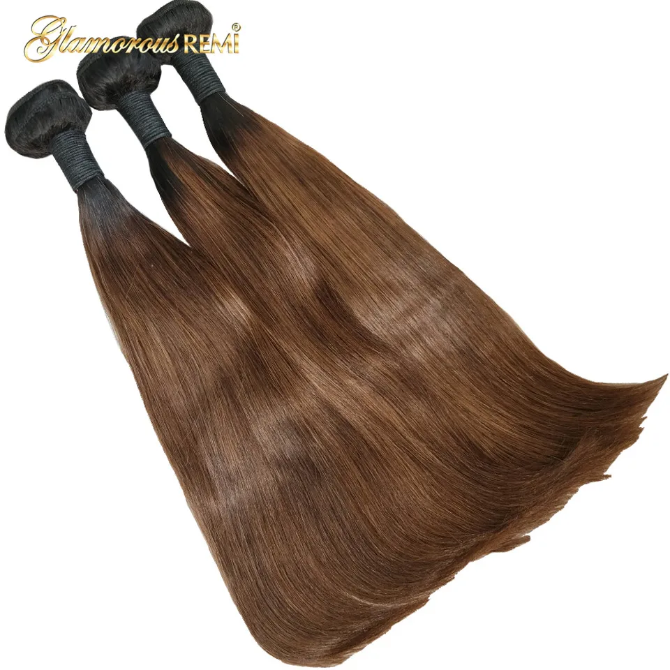 

Ombre Hair Bundles Colored 1B 4 Brazilian Straight Human Hair Weave 2 Tone Dark Root 8''-22'' Remy Hair Natural Look Funmi Hair