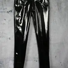 S-3XL корейский для мужчин певица тонкий ди-джей GD Глянцевая кожа брюки для девочек повседневное мотоциклетные панк Малый прямые