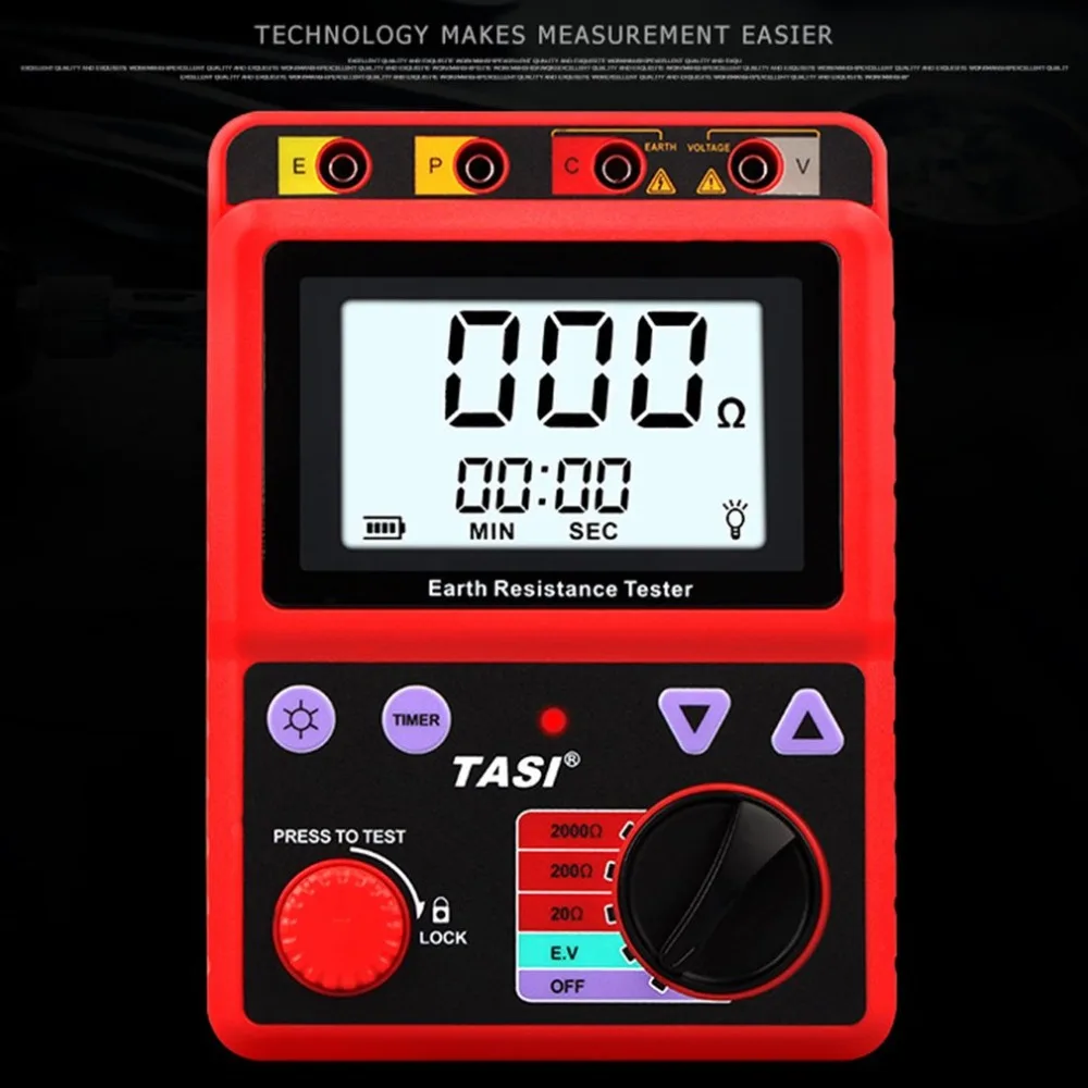 

0-2000 High-precision Ohm Digital Earth Ground Voltage Resistance Tester Large Screen Display Megohmmeter Voltmeter