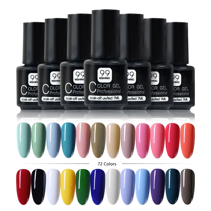 Mshing99 7ml Gel Polish Set All For Manicure Semi Permanent Vernis top coat UV LED Gel Varnish Soak Off Nail Art Gel Nail Polish