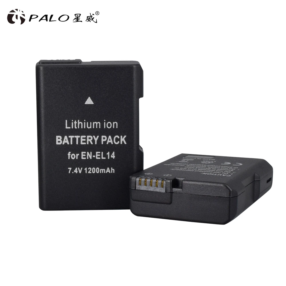 Billig PALO 2pc EN EL14 EN EL14a ENEL14 EN EL14 EL14a Batterie + LCD USB Dual Ladegerät für Nikon D3100 D3200 D3300 d5100 D5200 D5300 P7000