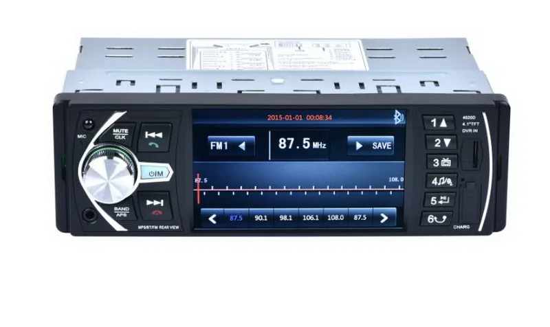 Авторадио радио-Кассетный проигрыватель 1 din 4,1 дюйма автомобильное FM радио 12 V Bluetooth стерео TF MP3 плеер AUX USB руль вход DVR