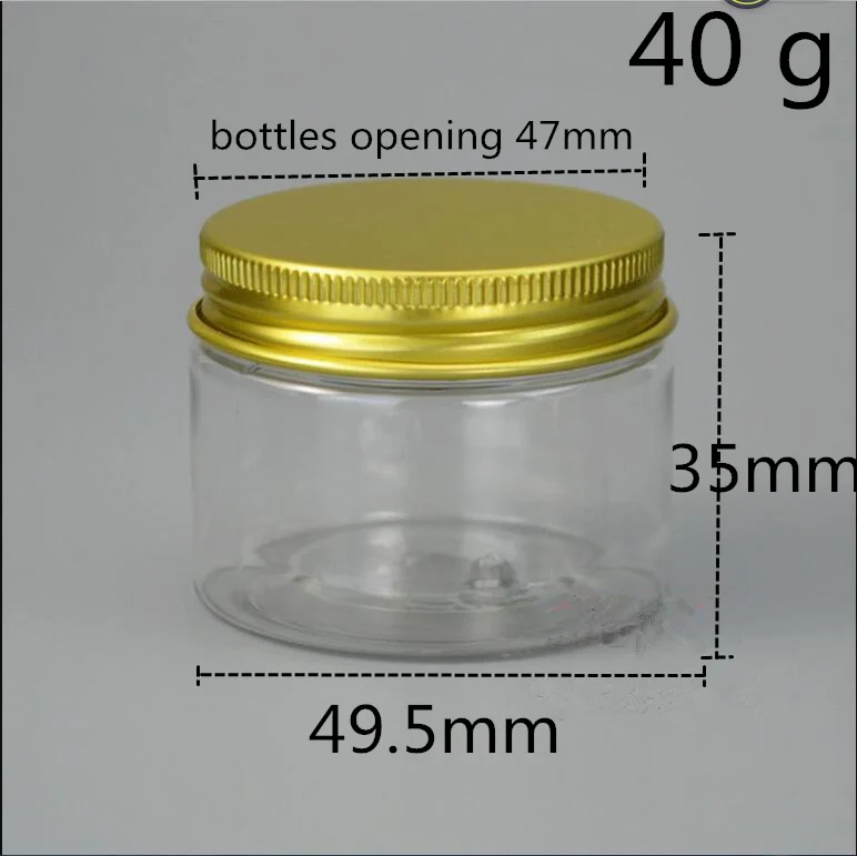 30 шт 40 50 80 г/мл пустые канистры прозрачные пластиковые банки для хранения специй крем Образцы с золотой крышкой контейнеры